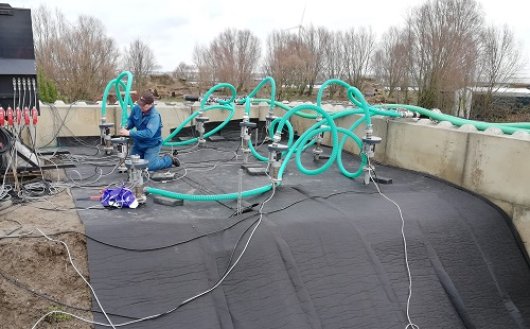 Opbouw installatie voor verhitting grond Opbouw installatie voor verhitting grond